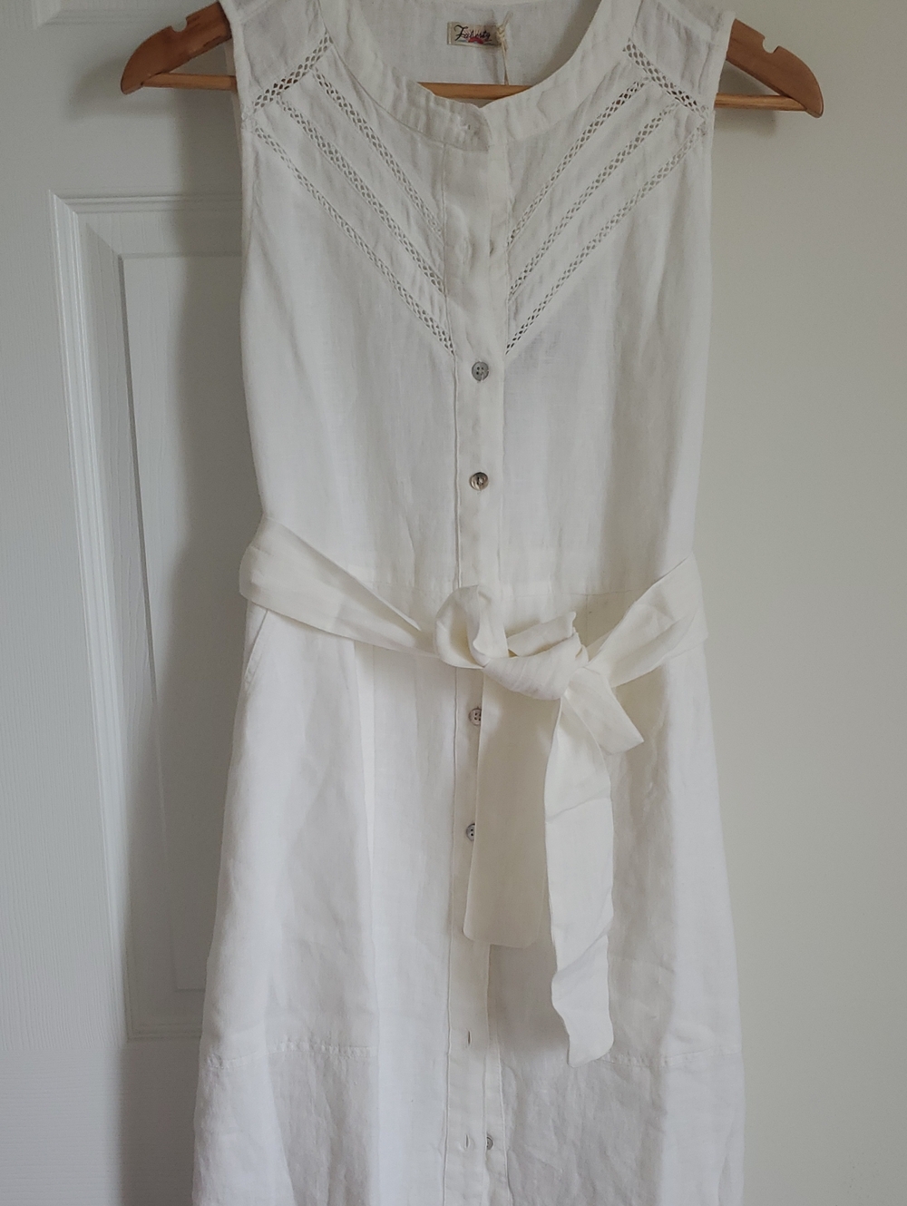 NWT Faherty Brand Bria Linen Dress Size Small Oyster Color